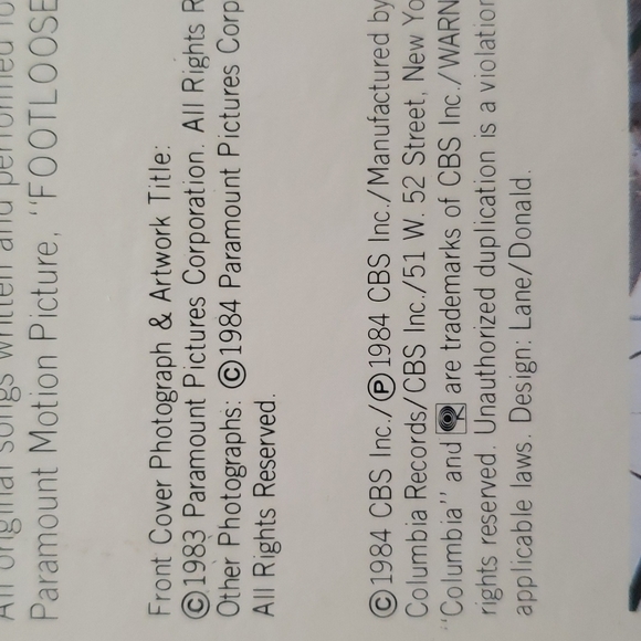 Footloose Soundtrack Album Vinyl 80s  1984 Original - Picture 5 of 5